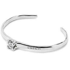 UNO de 50 Silver-Tone Cubic Zirconia Cuff Bracelet